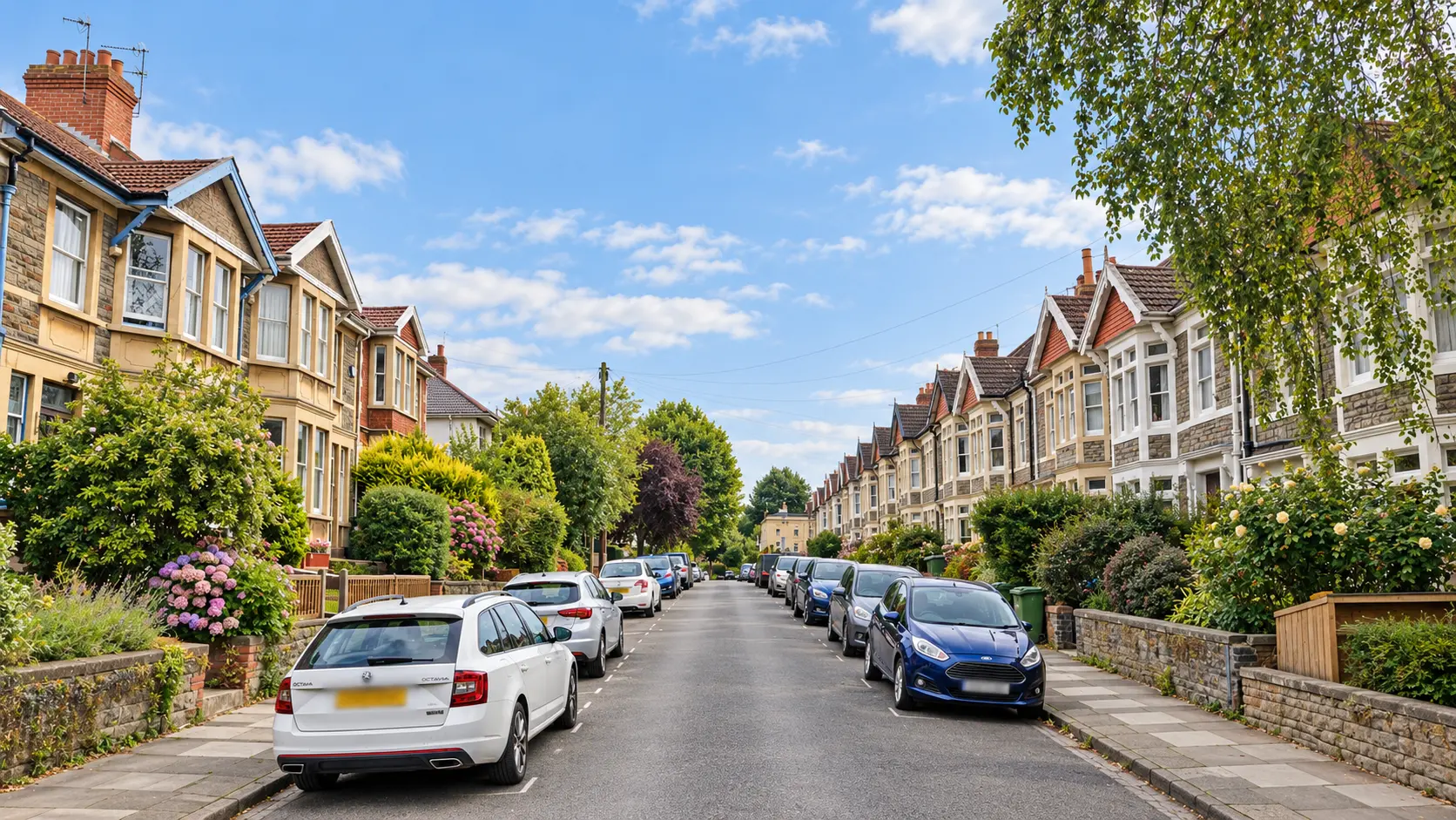 A residential street in Fishponds, Bristol, where Andy helps people buy their homes